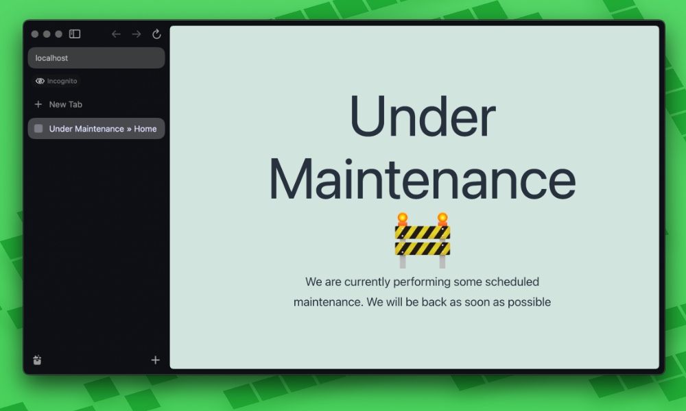 Maintenance mode page using Twenty Twenty-One theme