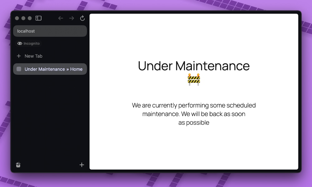 Maintenance mode page using Twenty Twenty-Five theme
